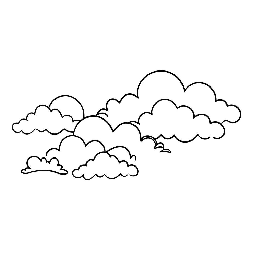 Cloud flat design black outline on a white background vector