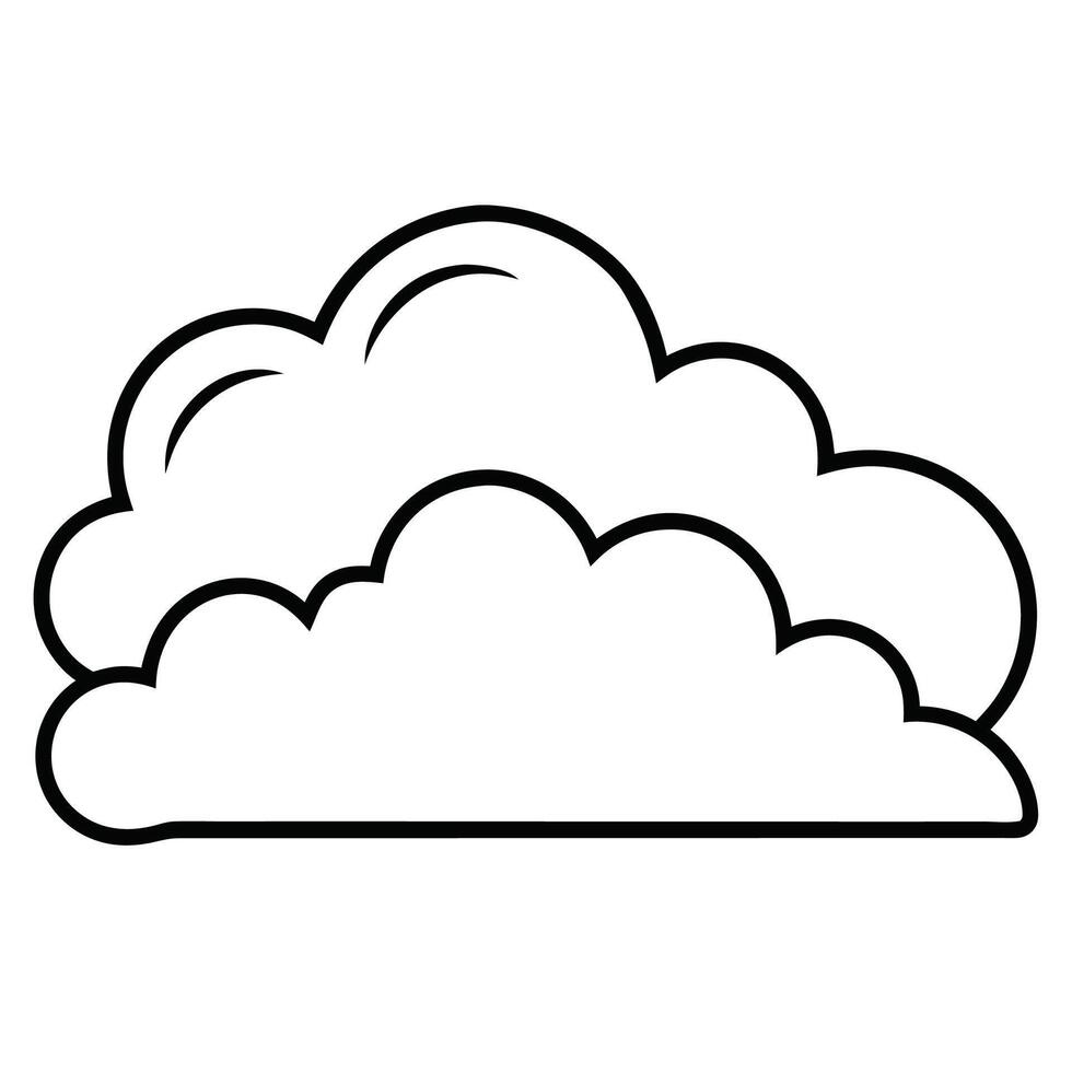 Cloud flat design black outline on a white background vector