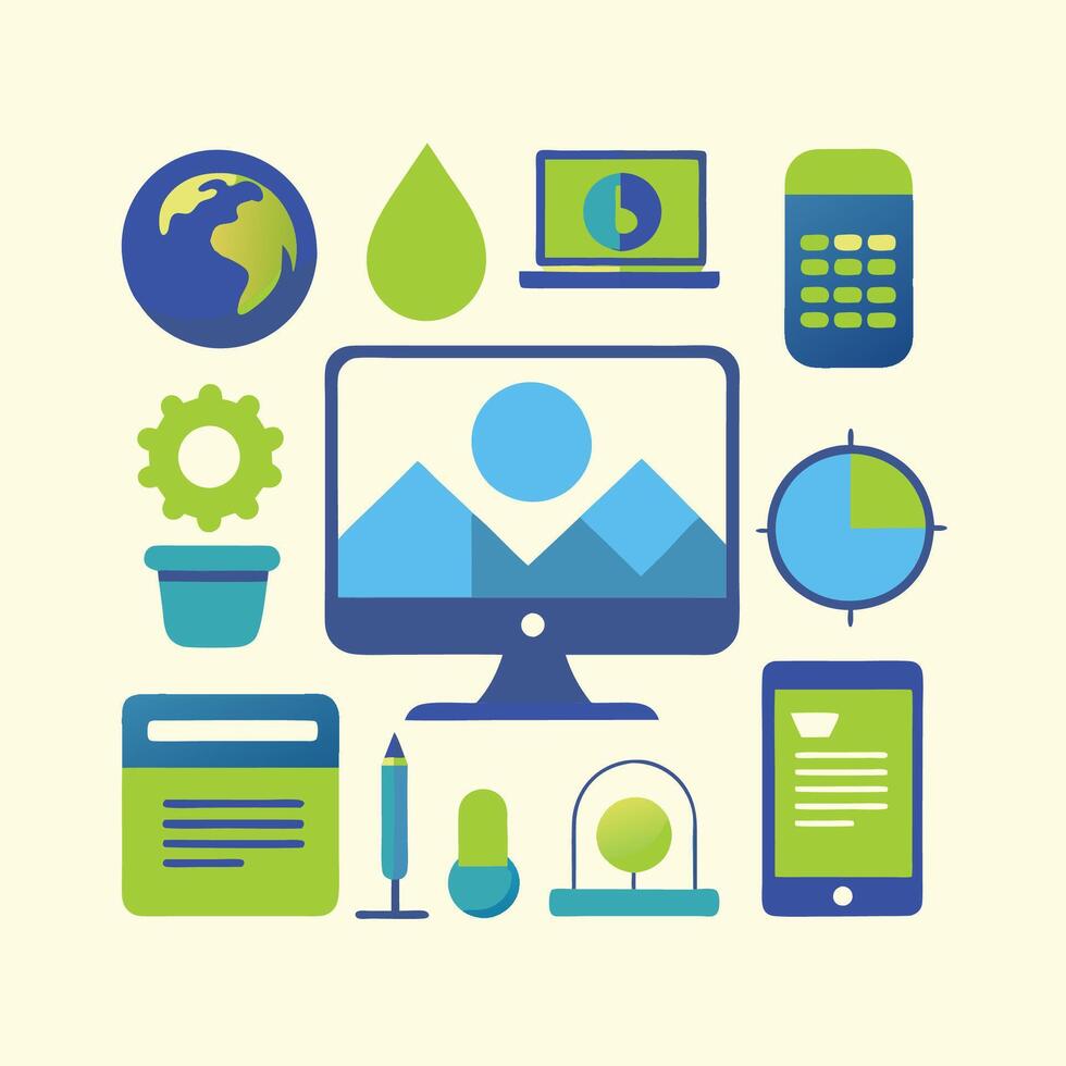 Simple Web UI elements kit graphic vector