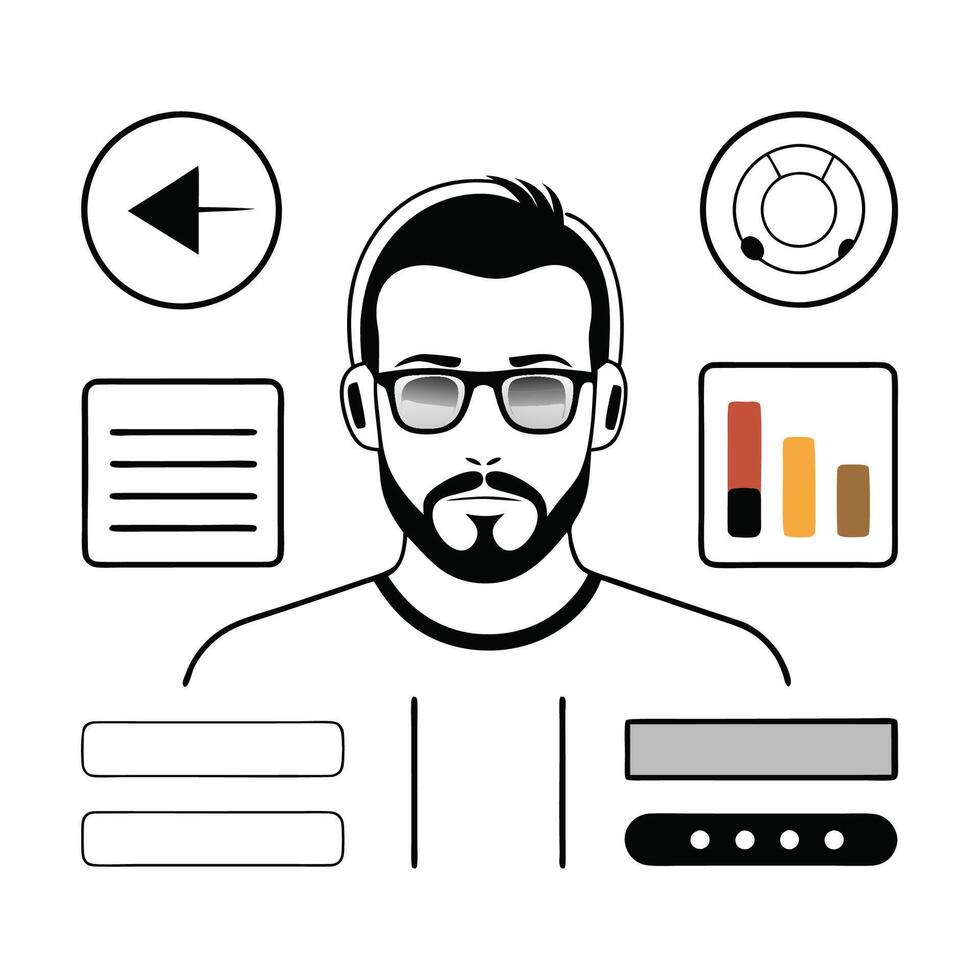 Simple Web UI elements kit graphic vector