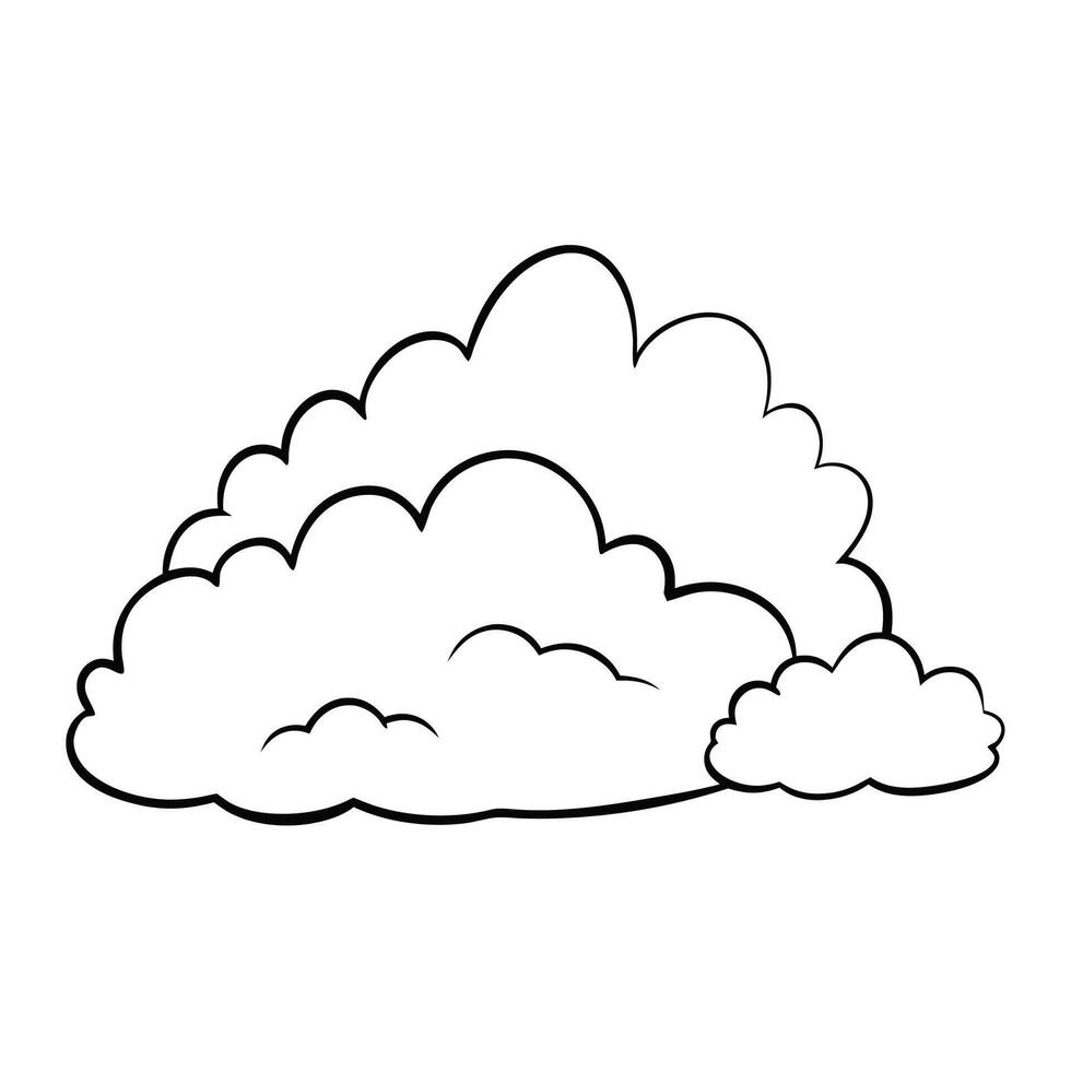 Cloud flat design black outline on a white background vector