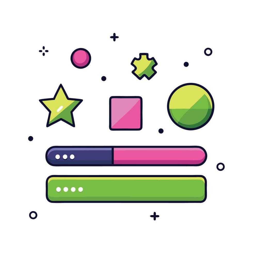 Simple Web UI elements kit graphic vector