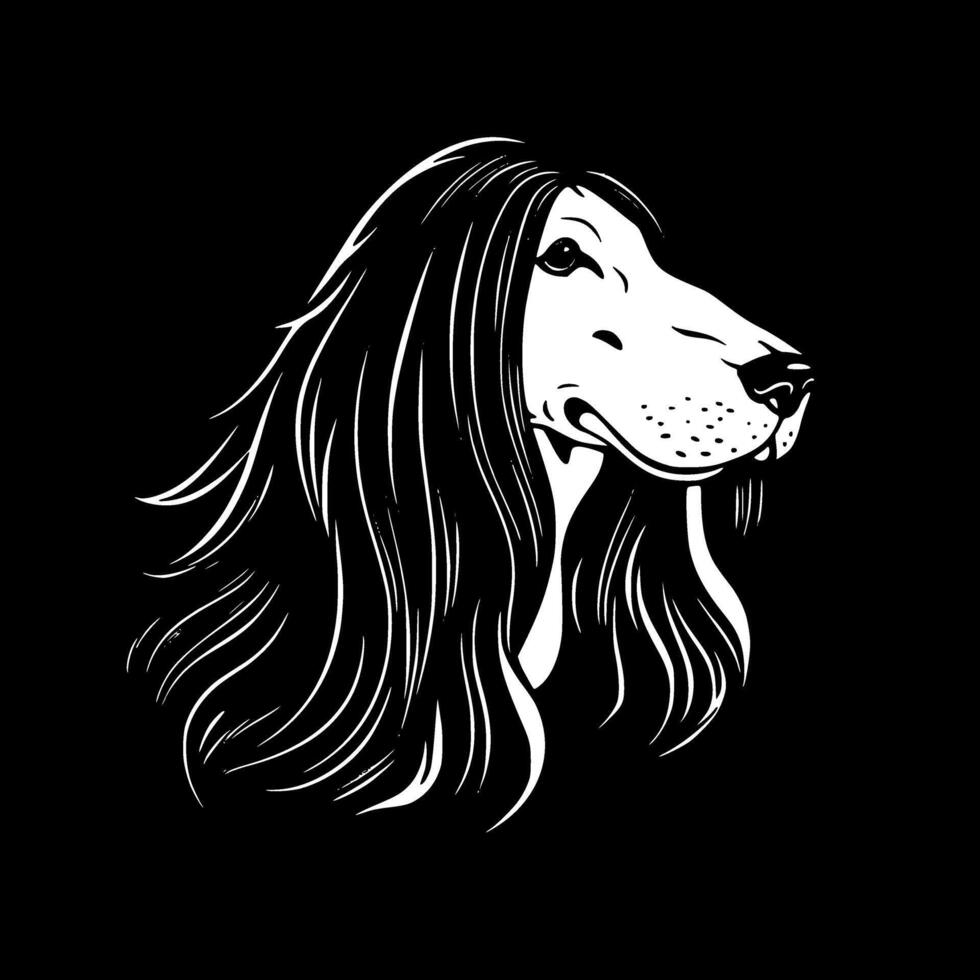 Afghan Hound, Minimalist and Simple Silhouette - illustration vector