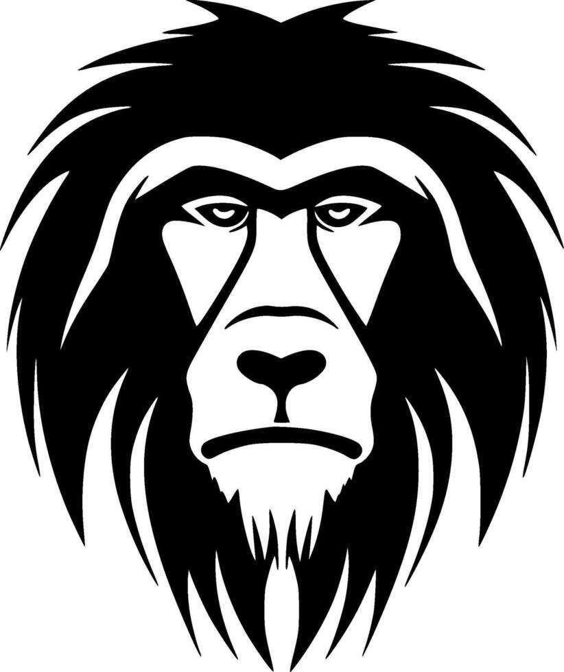 Baboon - Black and White Isolated Icon - illustration vector