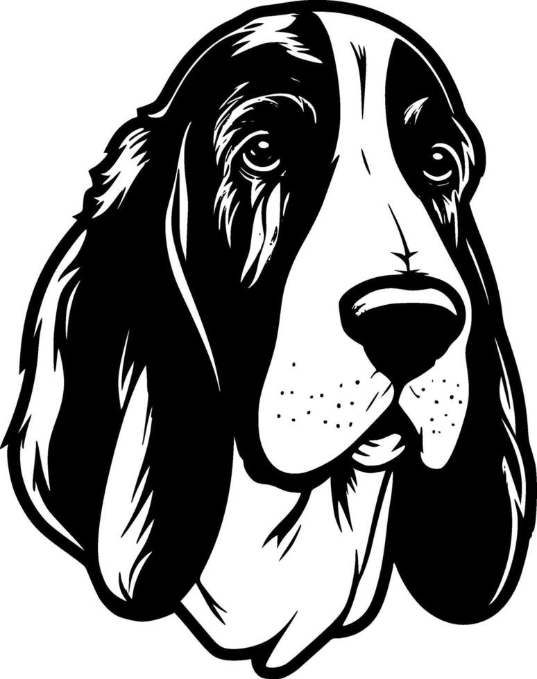 Basset Hound - Black and White Isolated Icon - illustration vector