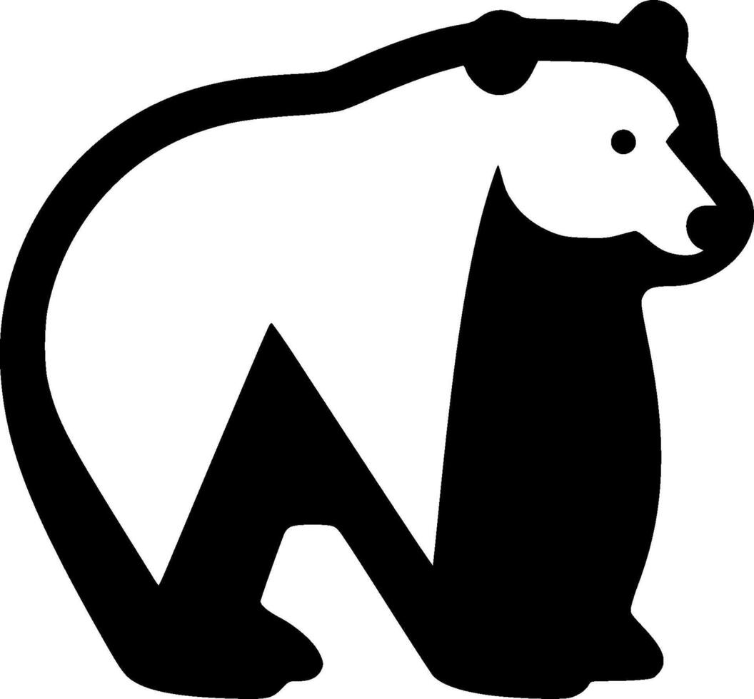 Bear, Black and White illustration vector