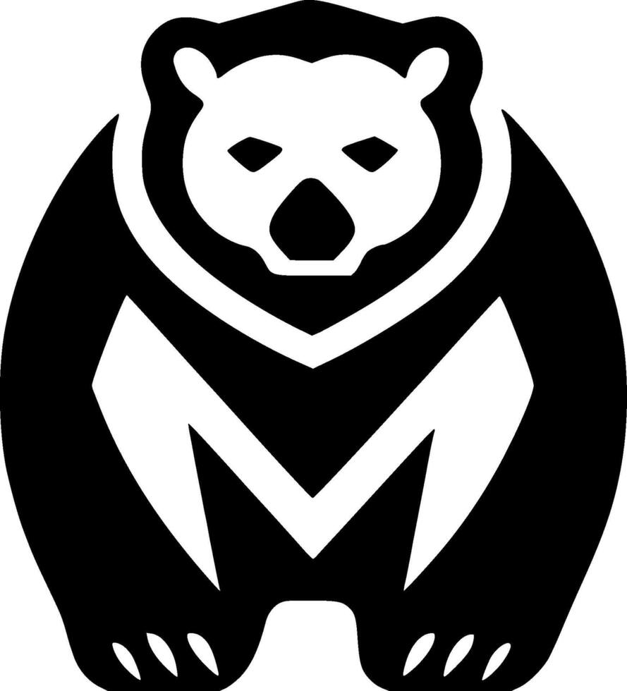 Bear - Black and White Isolated Icon - illustration vector