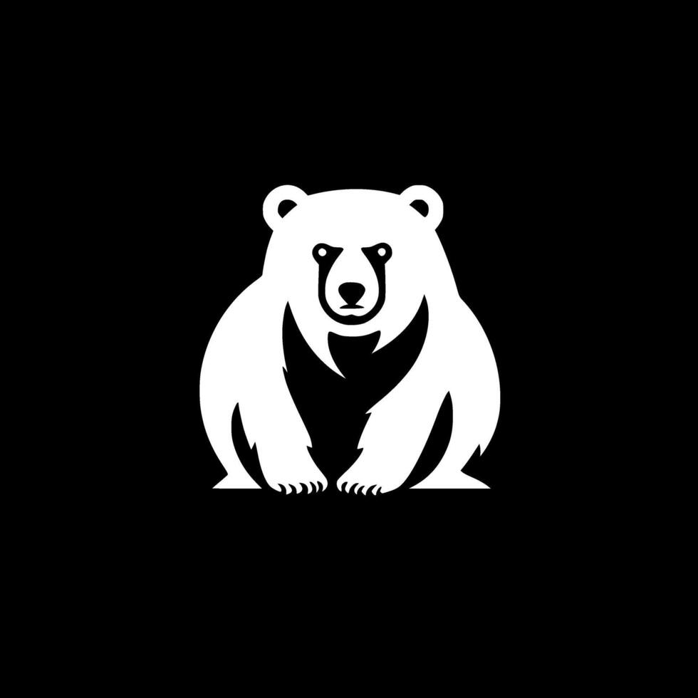 Bear - Black and White Isolated Icon - illustration vector