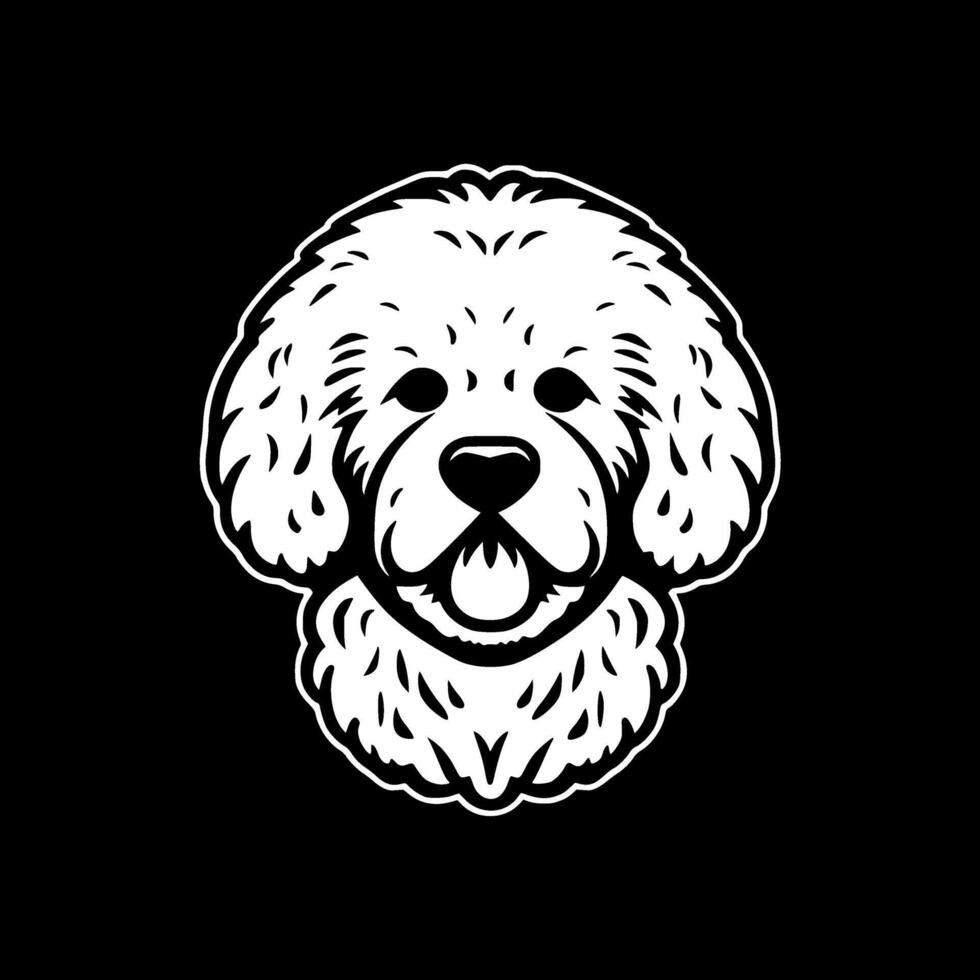 Bichon Frise - Black and White Isolated Icon - illustration vector
