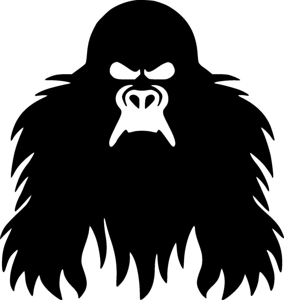 Bigfoot - Black and White Isolated Icon - illustration vector