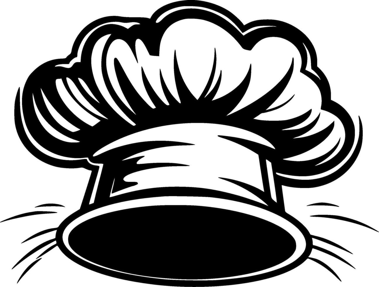 Chef Hat - Black and White Isolated Icon - illustration vector