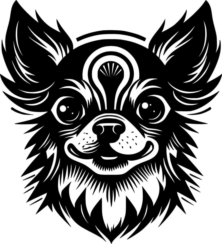 Chihuahua - Black and White Isolated Icon - illustration vector