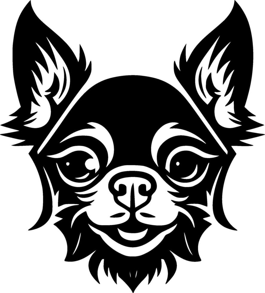 Chihuahua - Black and White Isolated Icon - illustration vector