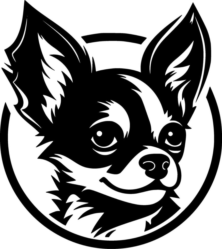 Chihuahua - Black and White Isolated Icon - illustration vector
