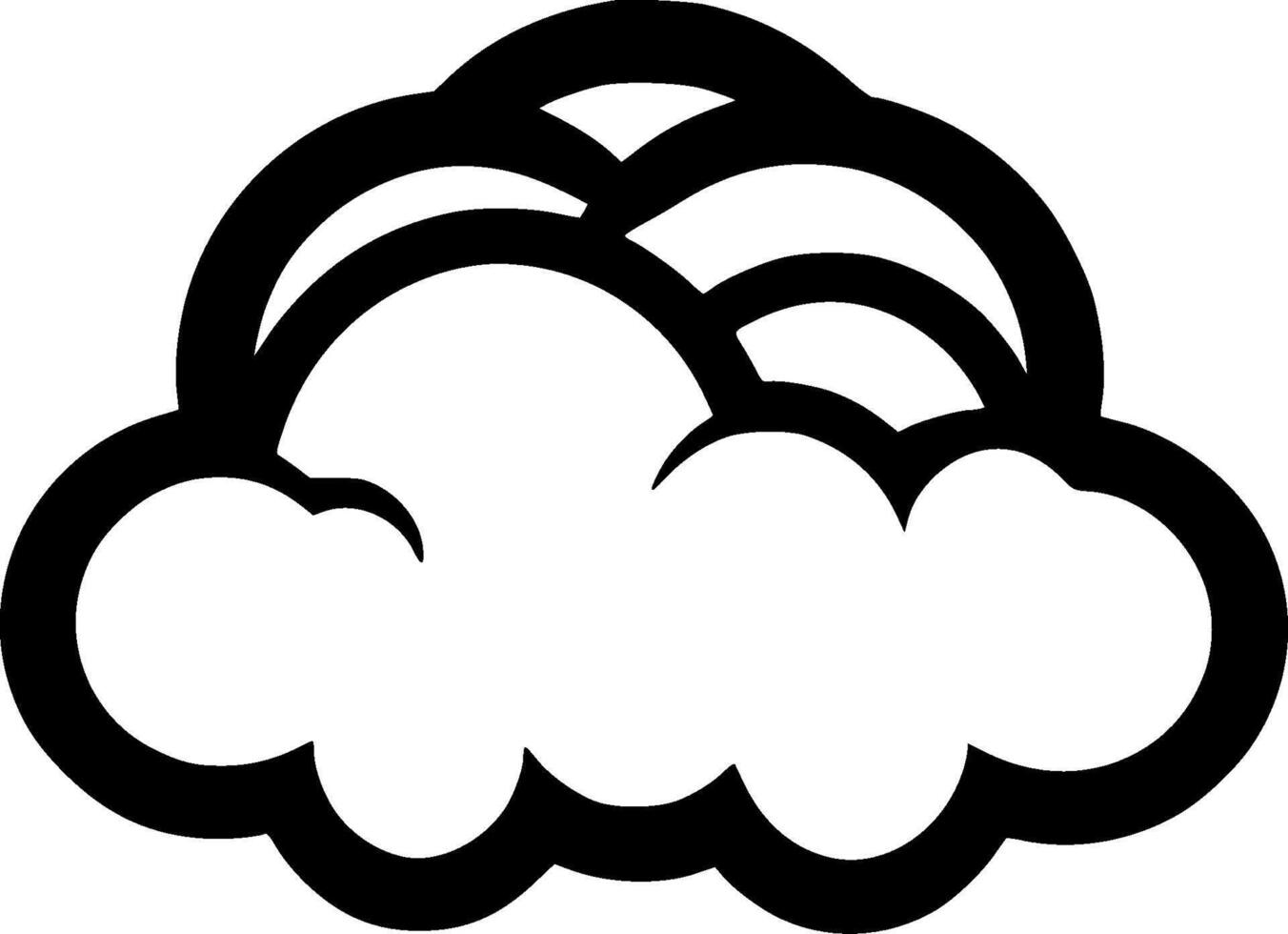 Cloud, Black and White illustration vector