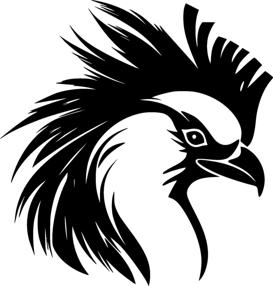 Cockatoo - Black and White Isolated Icon - illustration vector