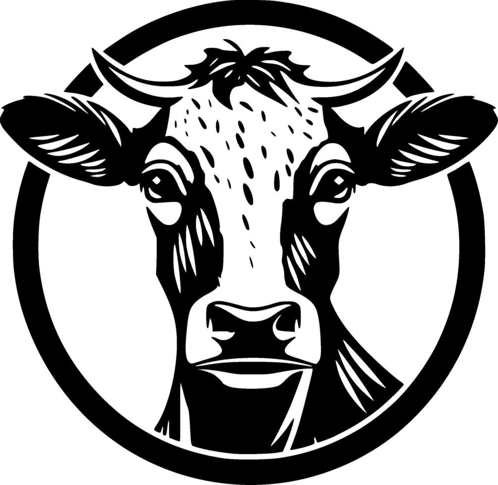 Cow, Black and White illustration vector