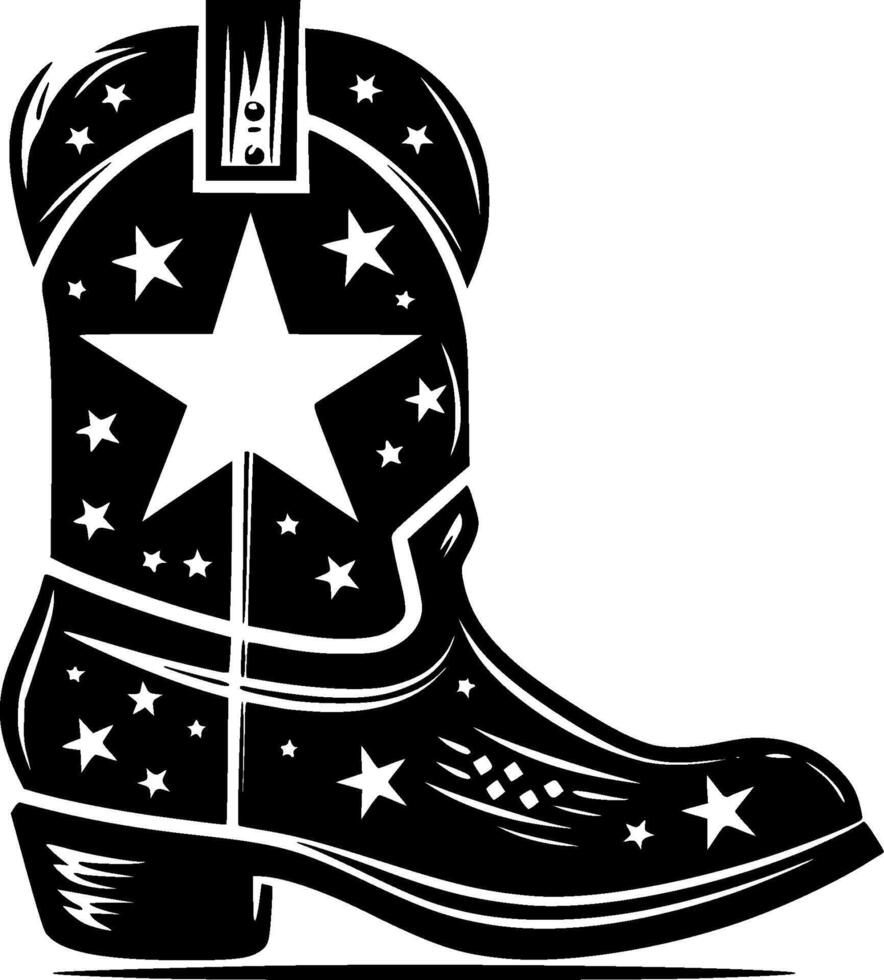 Cowboy Boot, Minimalist and Simple Silhouette - illustration vector