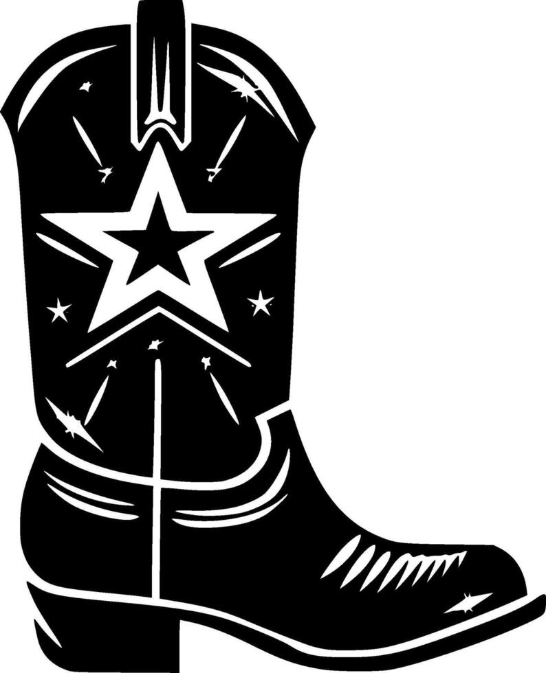 Cowboy Boot, Minimalist and Simple Silhouette - illustration vector