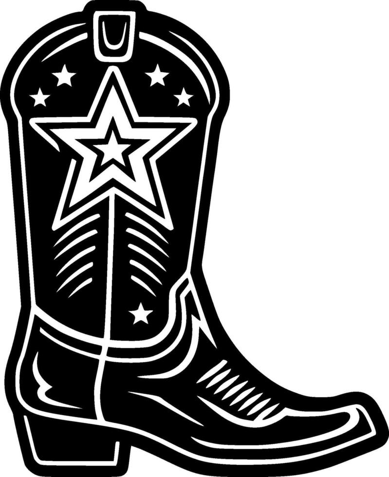 Cowboy Boot, Minimalist and Simple Silhouette - illustration vector