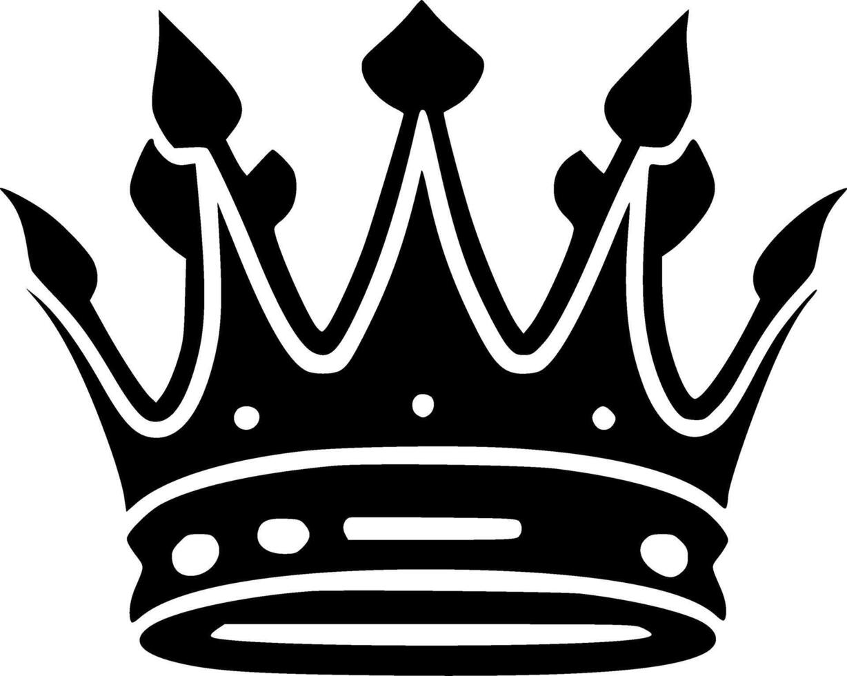 Crown, Black and White illustration vector