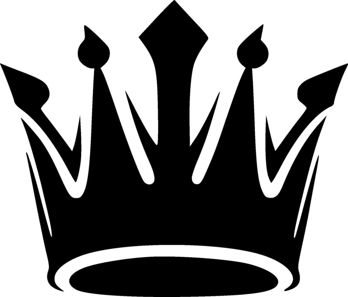 Crown - Black and White Isolated Icon - illustration vector
