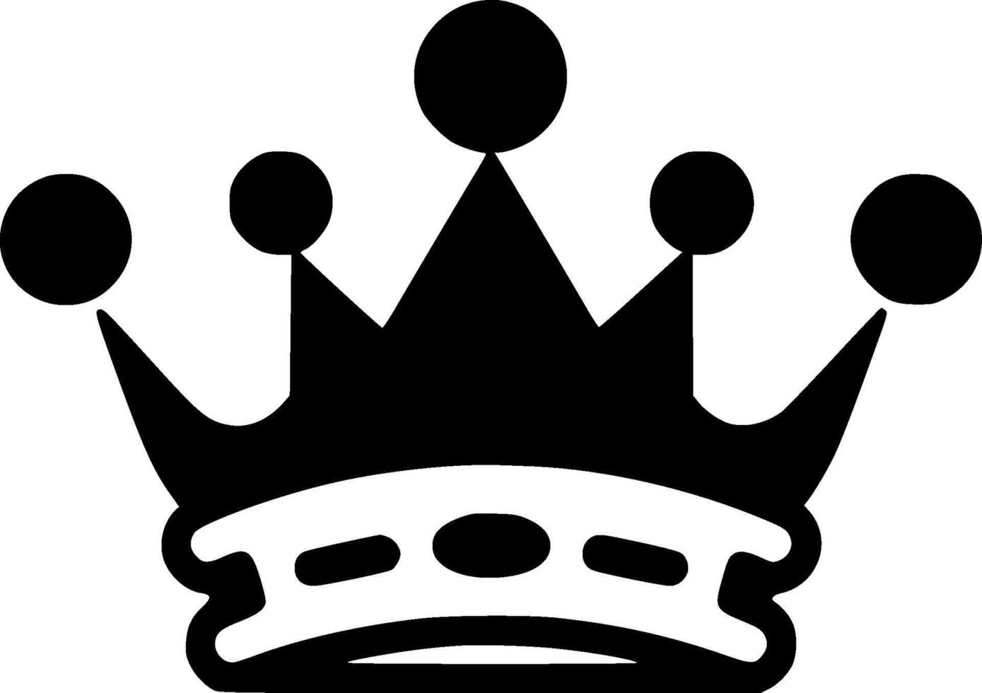 Crown - Black and White Isolated Icon - illustration vector