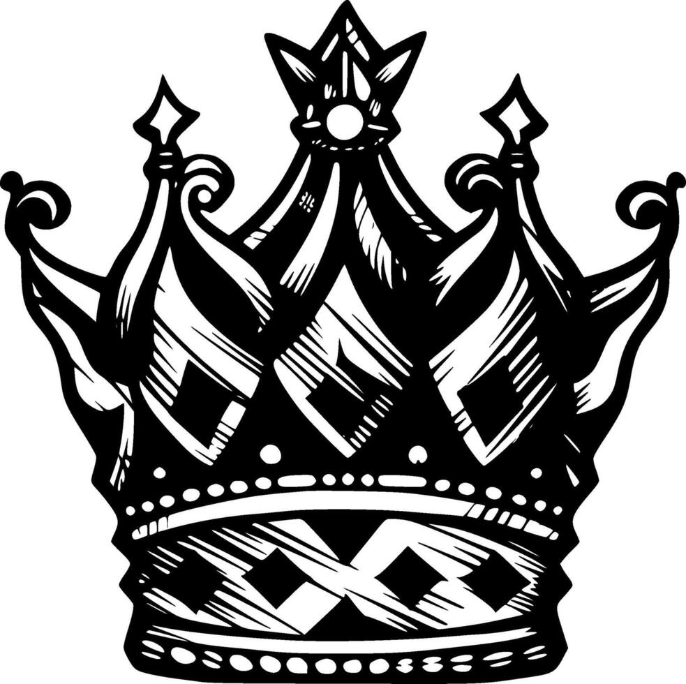 Crown, Minimalist and Simple Silhouette - illustration vector