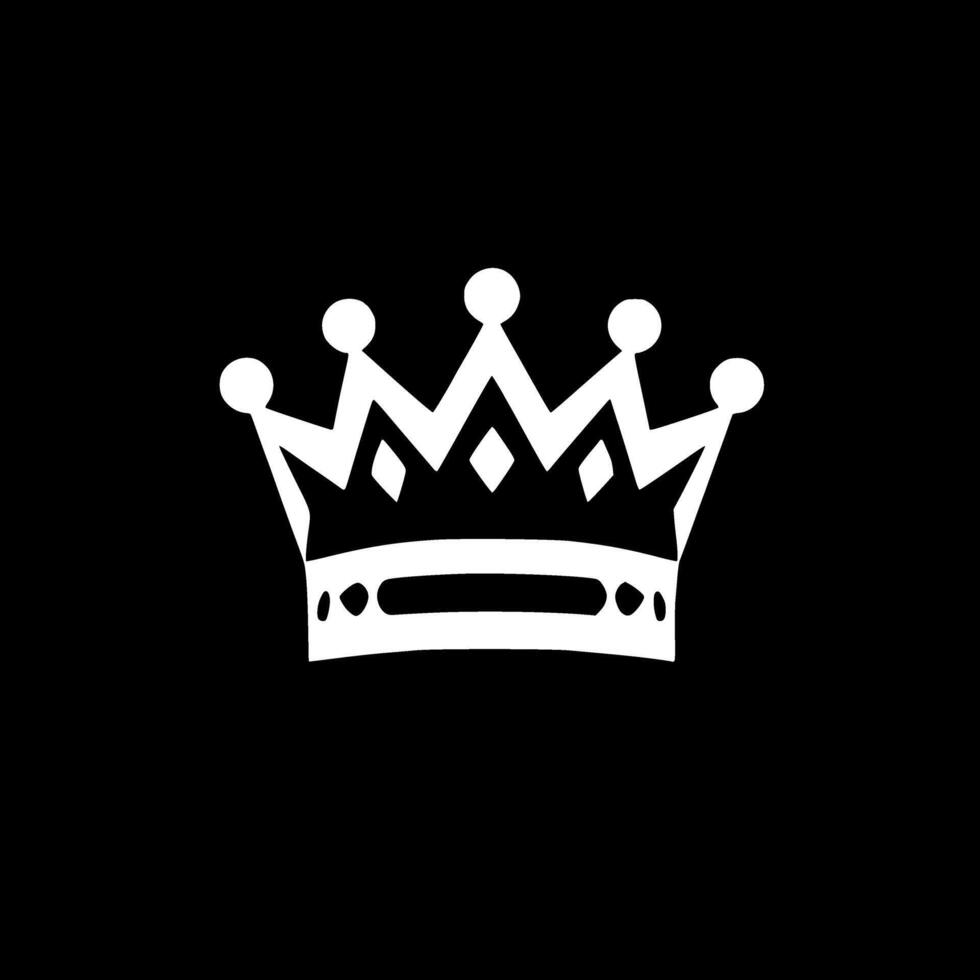 Crown - Black and White Isolated Icon - illustration vector