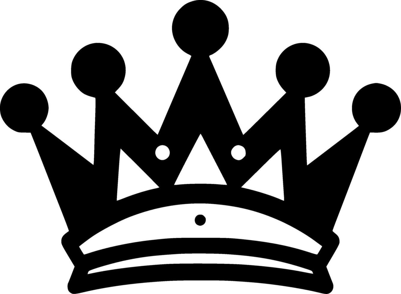 Crown, Black and White illustration vector