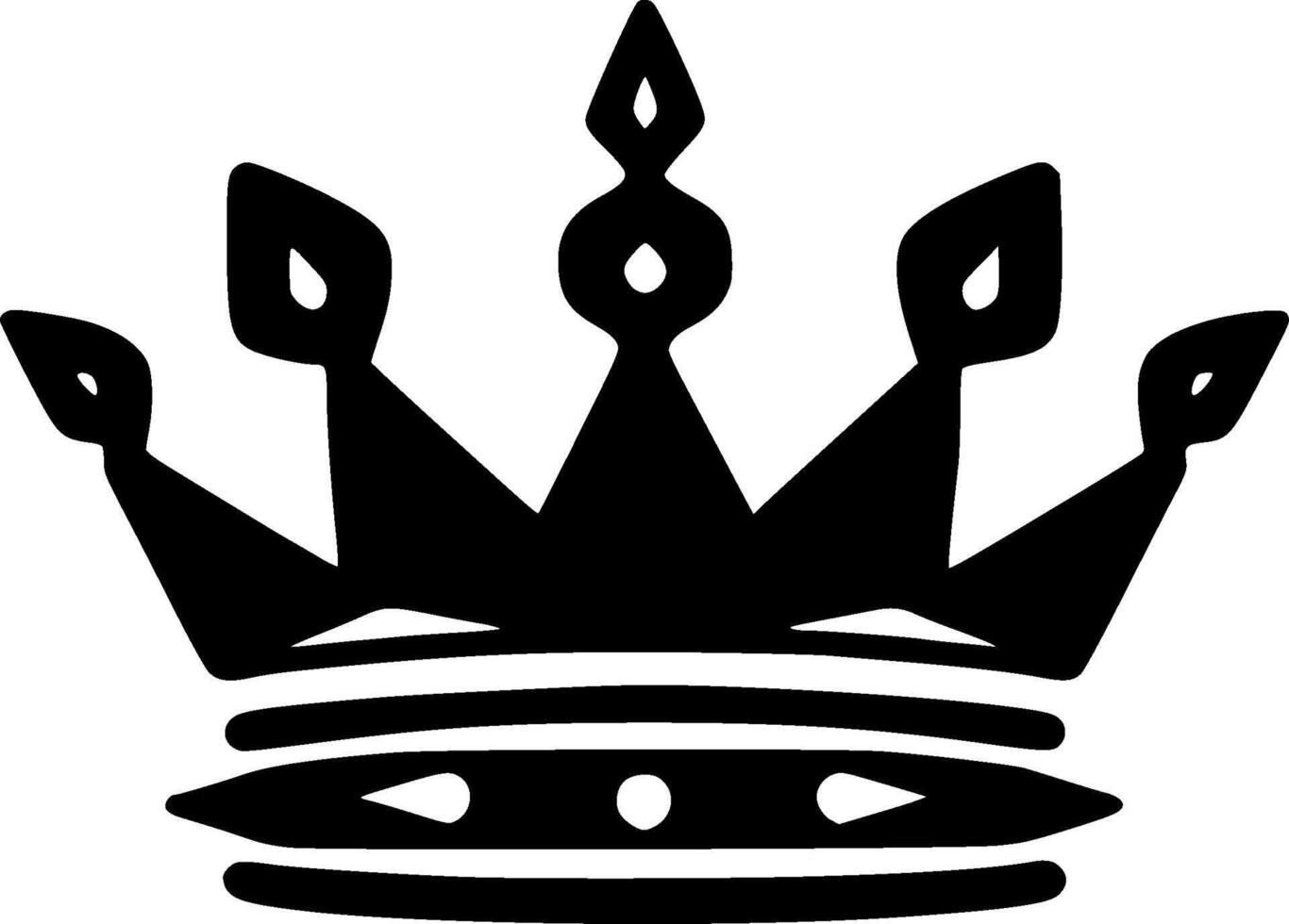 Crown, Black and White illustration vector