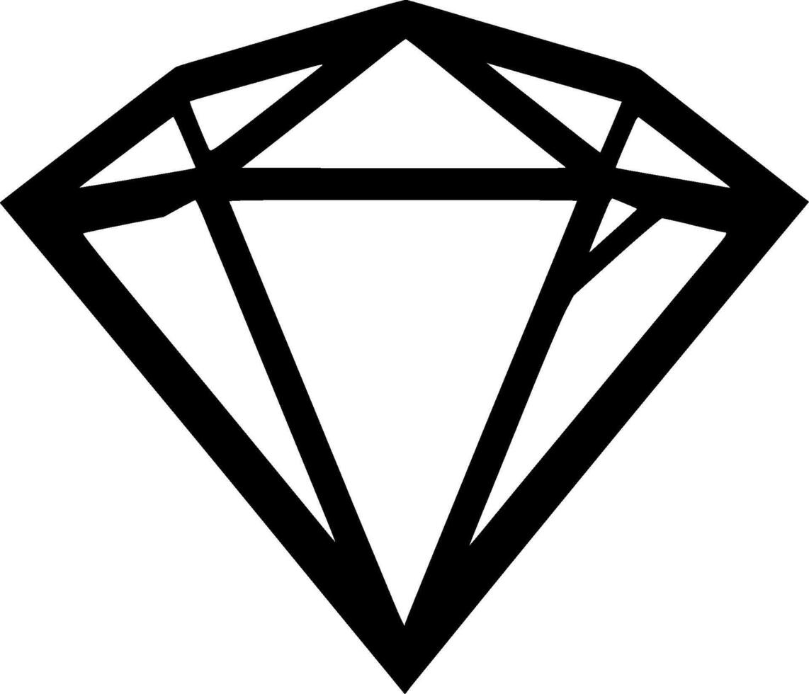 Diamond - Black and White Isolated Icon - illustration 47799227 Vector