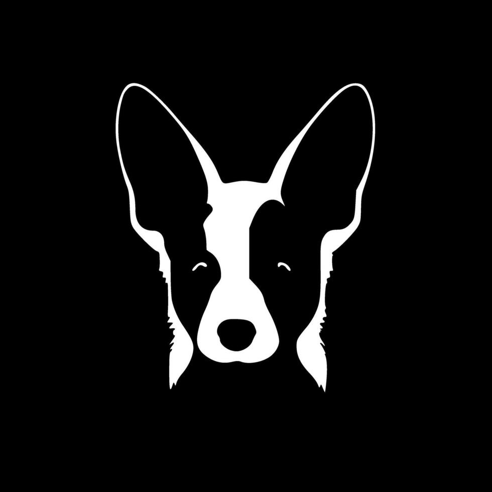 Dog Ears - Black and White Isolated Icon - illustration vector