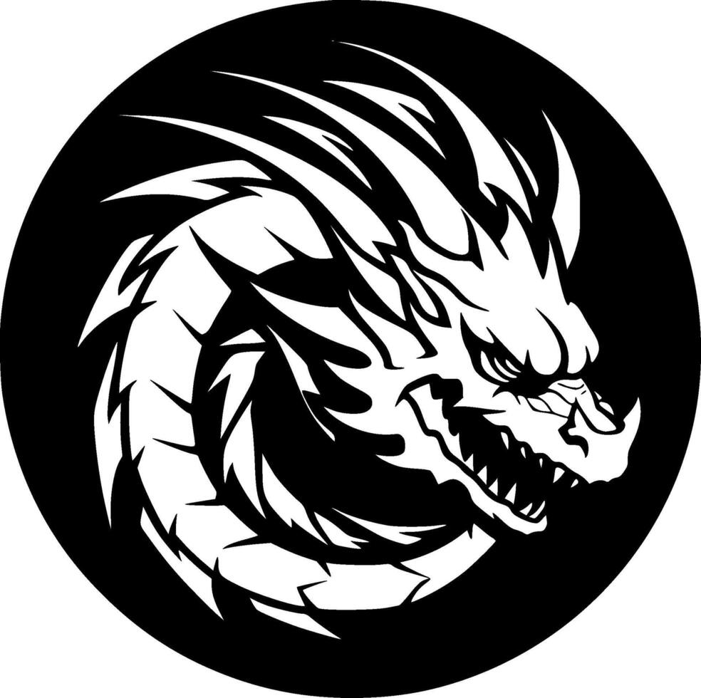 Dragon, Minimalist and Simple Silhouette - illustration vector