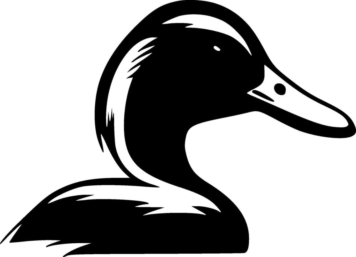 Duck, Minimalist and Simple Silhouette - illustration vector