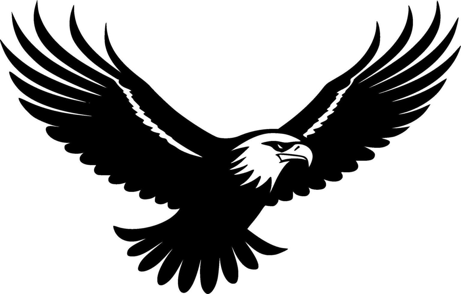 Eagle, Black and White illustration vector
