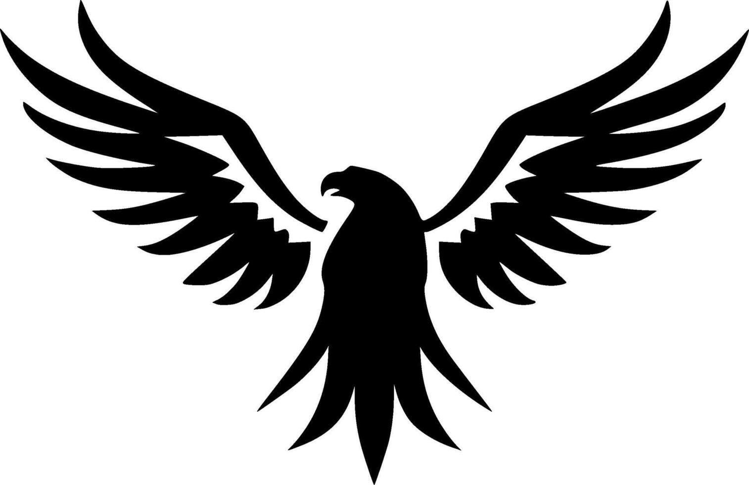 Eagle, Black and White illustration vector