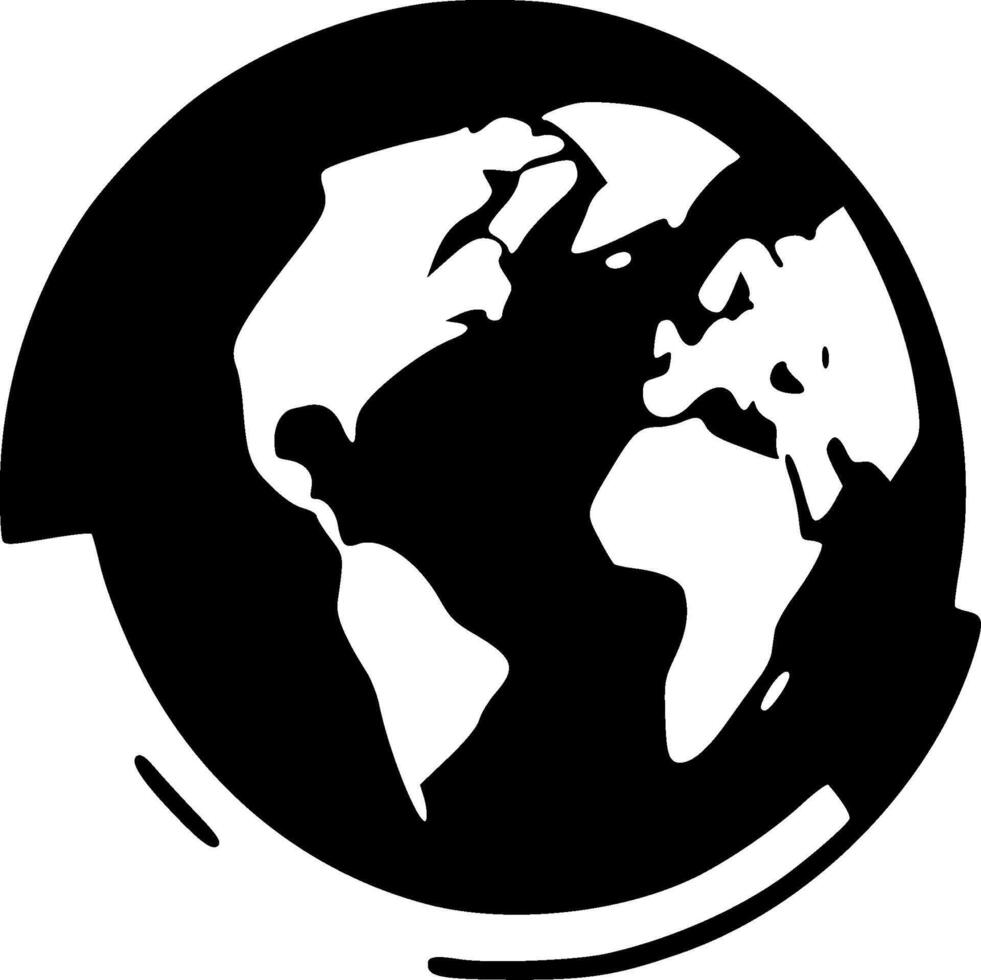 Earth - Black and White Isolated Icon - illustration vector