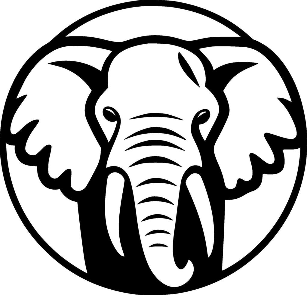 Elephant, Minimalist and Simple Silhouette - illustration vector