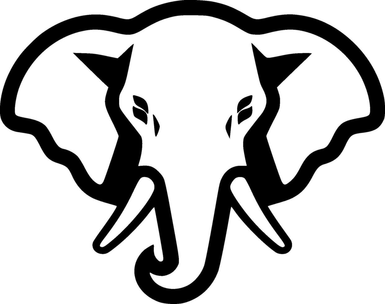Elephant, Minimalist and Simple Silhouette - illustration vector