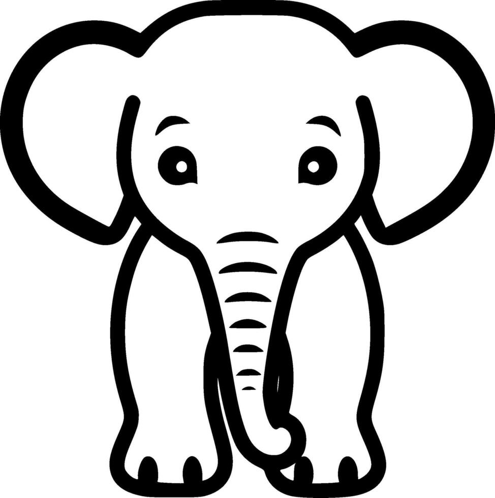 Elephant, Minimalist and Simple Silhouette - illustration vector