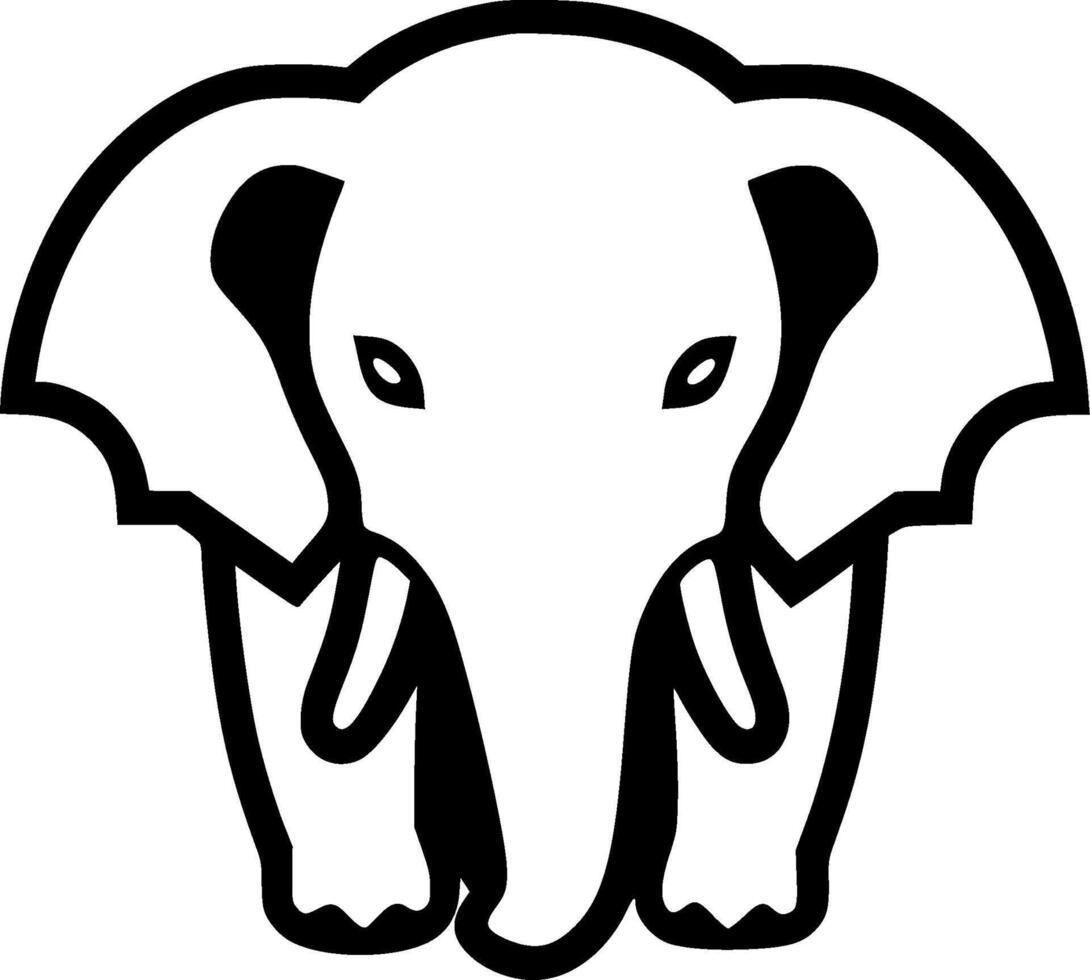 Elephant - Black and White Isolated Icon - illustration vector