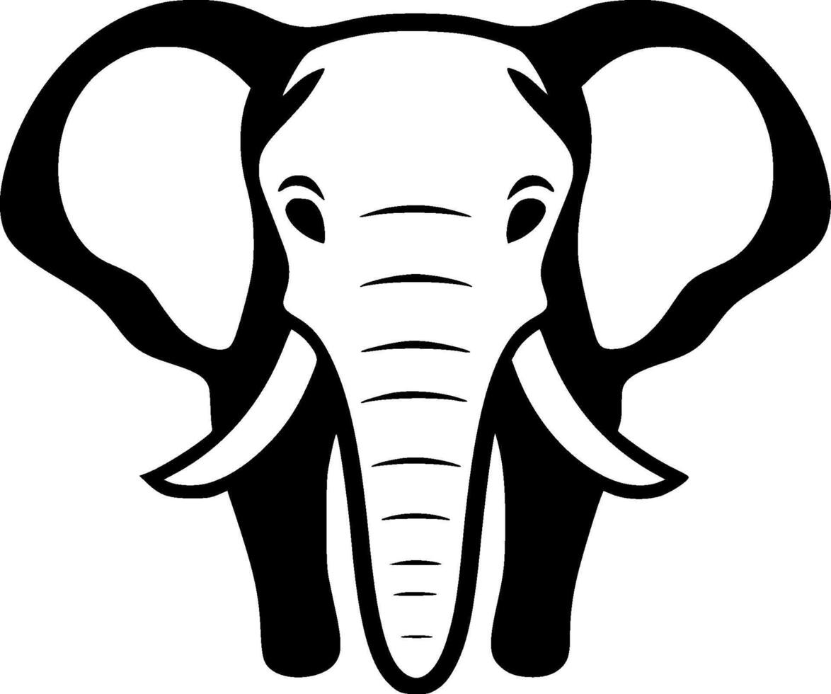 Elephant, Minimalist and Simple Silhouette - illustration vector