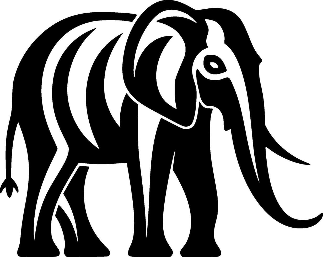 Elephant, Minimalist and Simple Silhouette - illustration vector
