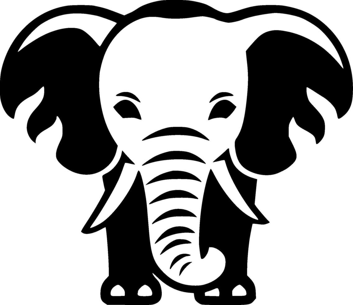 Elephant, Minimalist and Simple Silhouette - illustration vector