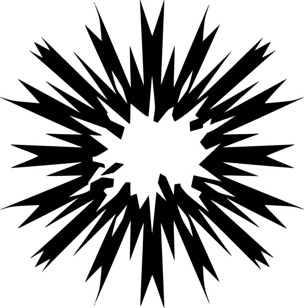 Explosion - Black and White Isolated Icon - illustration vector