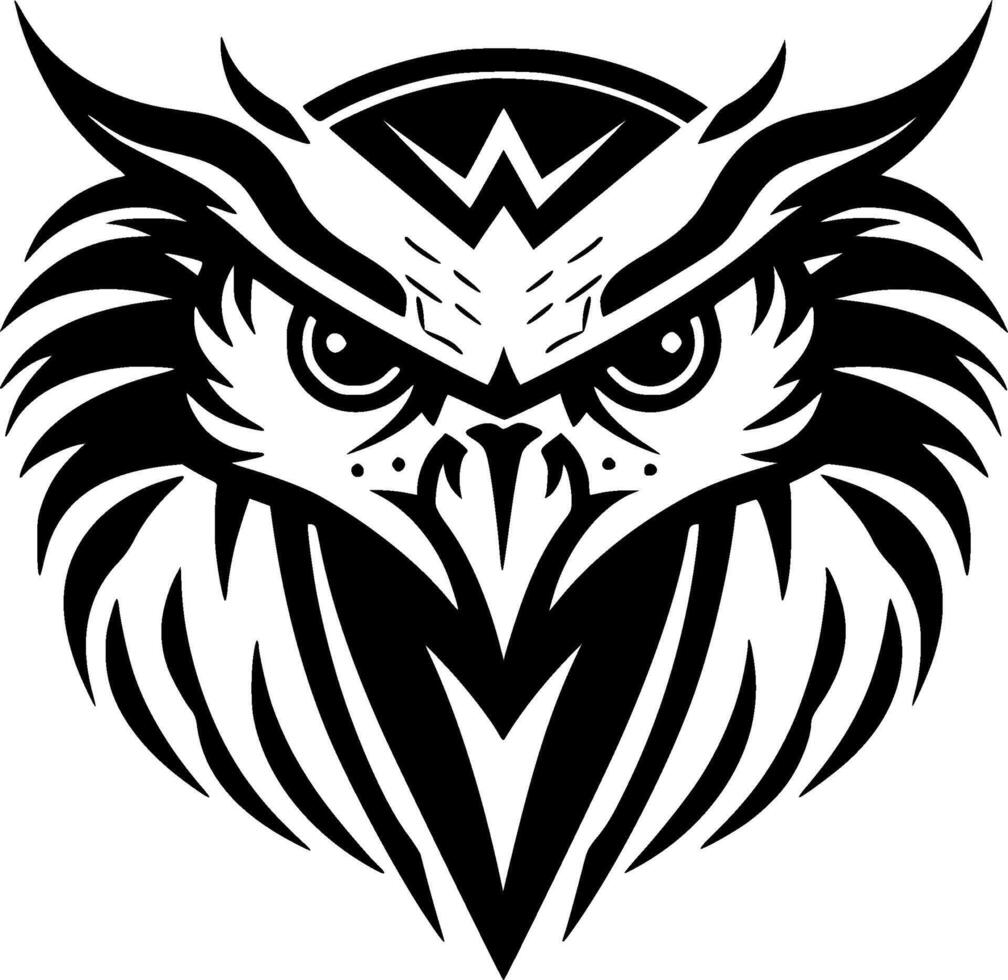 Falcon, Black and White illustration vector