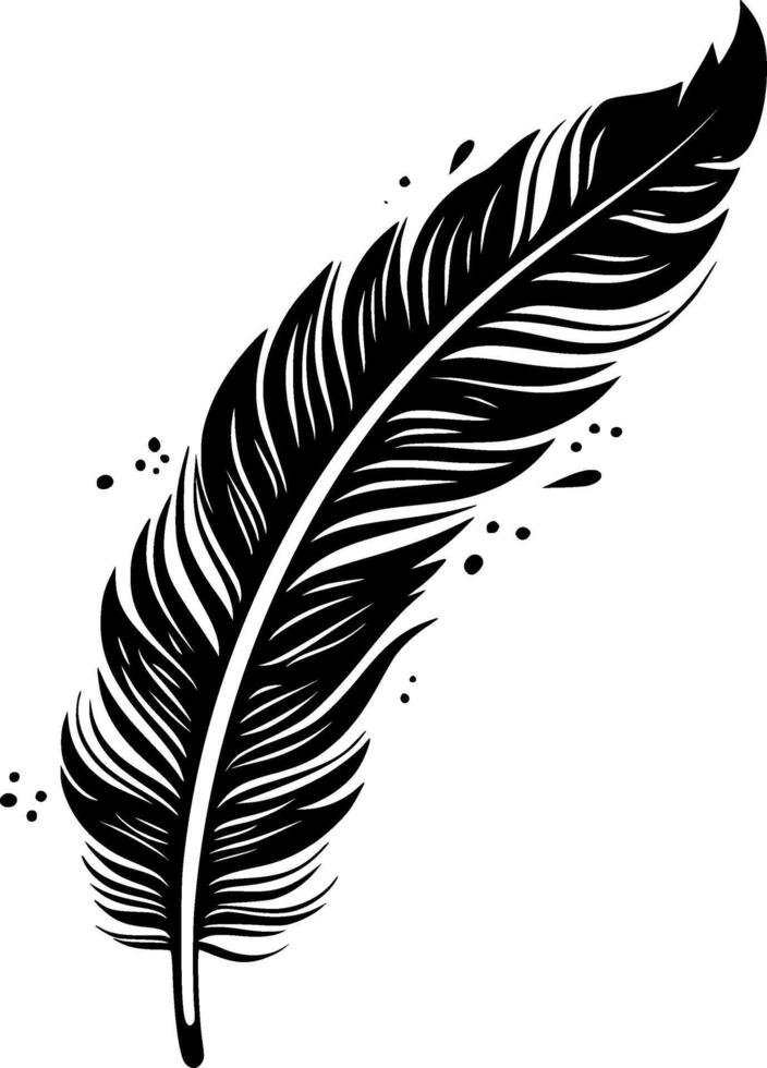 Feather, Minimalist and Simple Silhouette - illustration vector