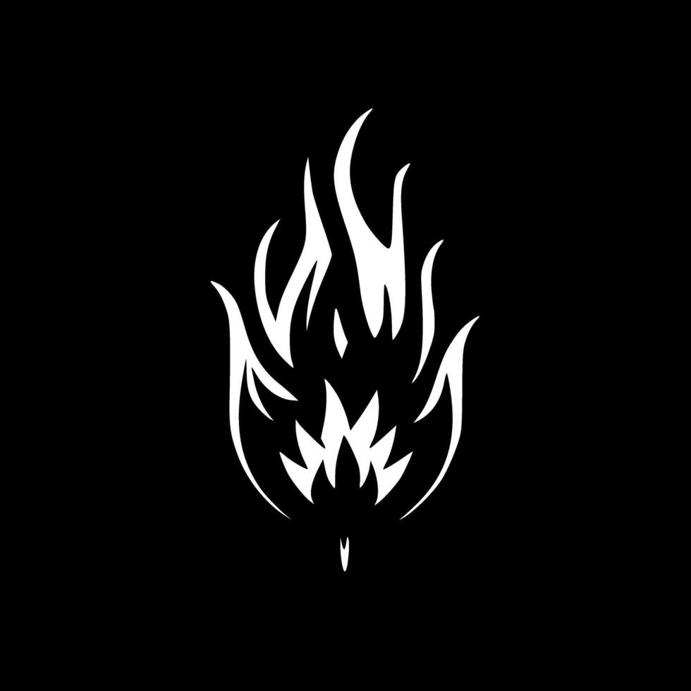 Fire - Black and White Isolated Icon - illustration vector