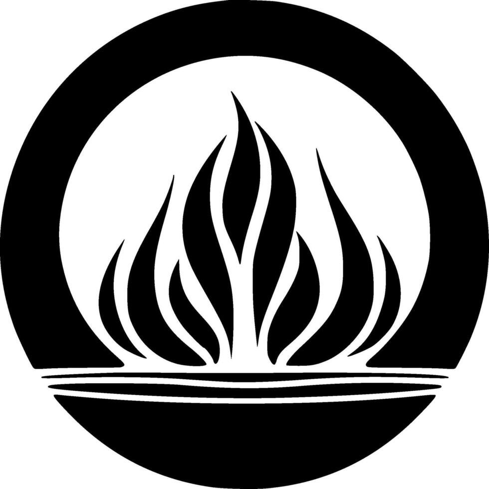 Fire, Minimalist and Simple Silhouette - illustration vector